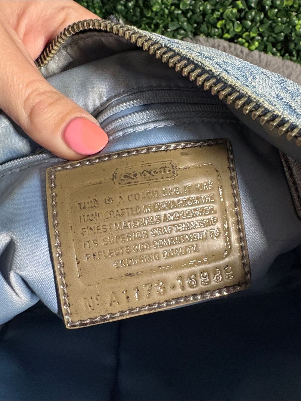 Coach Denim Blue Poppy Jacquard Shoulder Bag - Picture 5 of 8